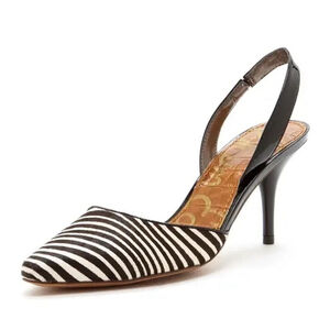 SAM EDELMAN | Zebra Slingback Heels Size 10 Black & White